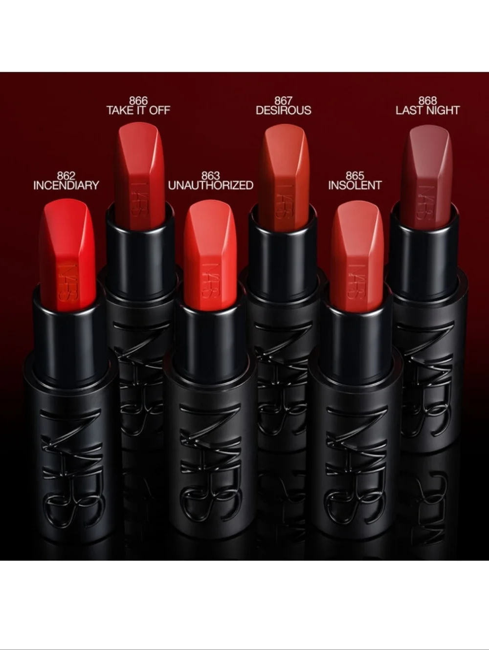 🌺NARS Desirous Explicit Lipstick Long Wear  Red Lipstick Satin Lipstick